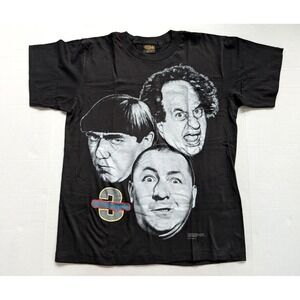 Vintage Three Stooges Shirt Mens Large Big Face Moe Larry Curly Changes Tag 1994